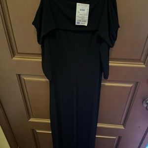 Connected Apparel Black Polyester Maxi Dress - NWT - Size 12